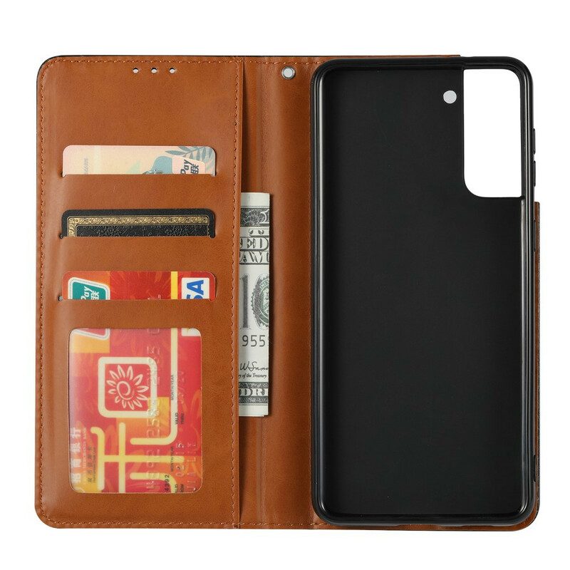 Folio Cover Samsung Galaxy S21 5G Custodia in pelle Portacarte In Ecopelle