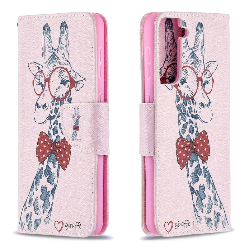 Folio Cover Samsung Galaxy S21 5G Giraffa Intelligente