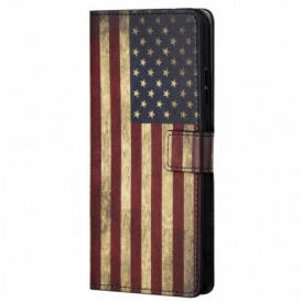 Custodia in pelle Poco M4 Pro 5G Bandiera Americana