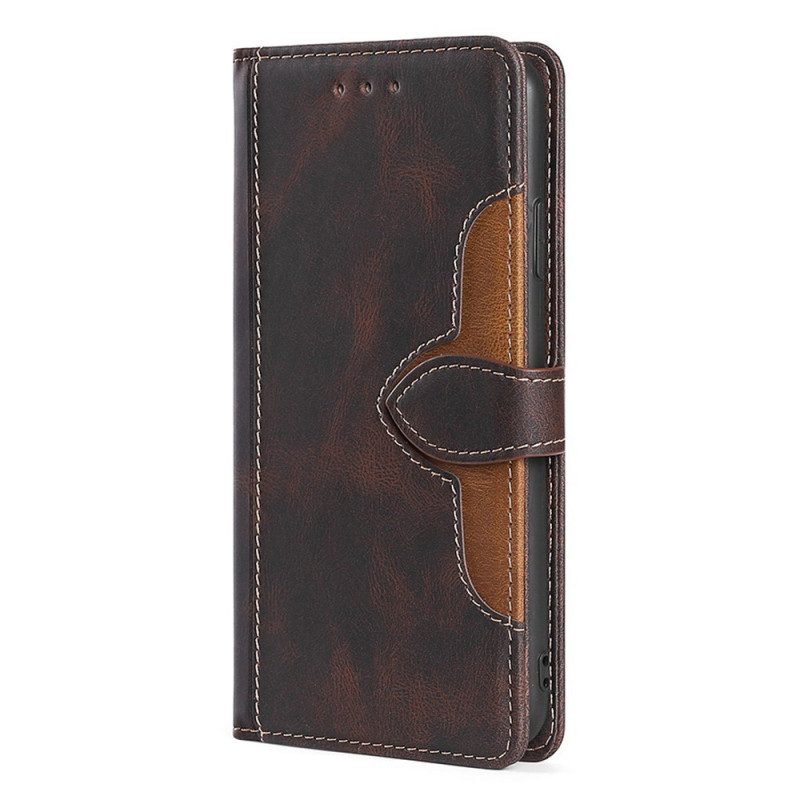 Custodia in pelle Poco M4 Pro 5G Ecopelle Bicolore Elegante