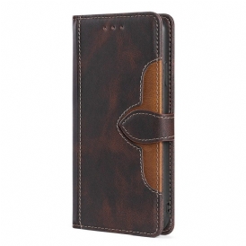 Custodia in pelle Poco M4 Pro 5G Ecopelle Bicolore Elegante
