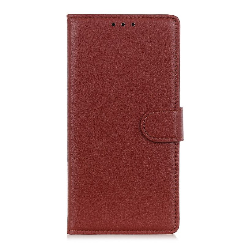 Custodia in pelle Poco M4 Pro 5G Effetto Pelle Litchi Premium