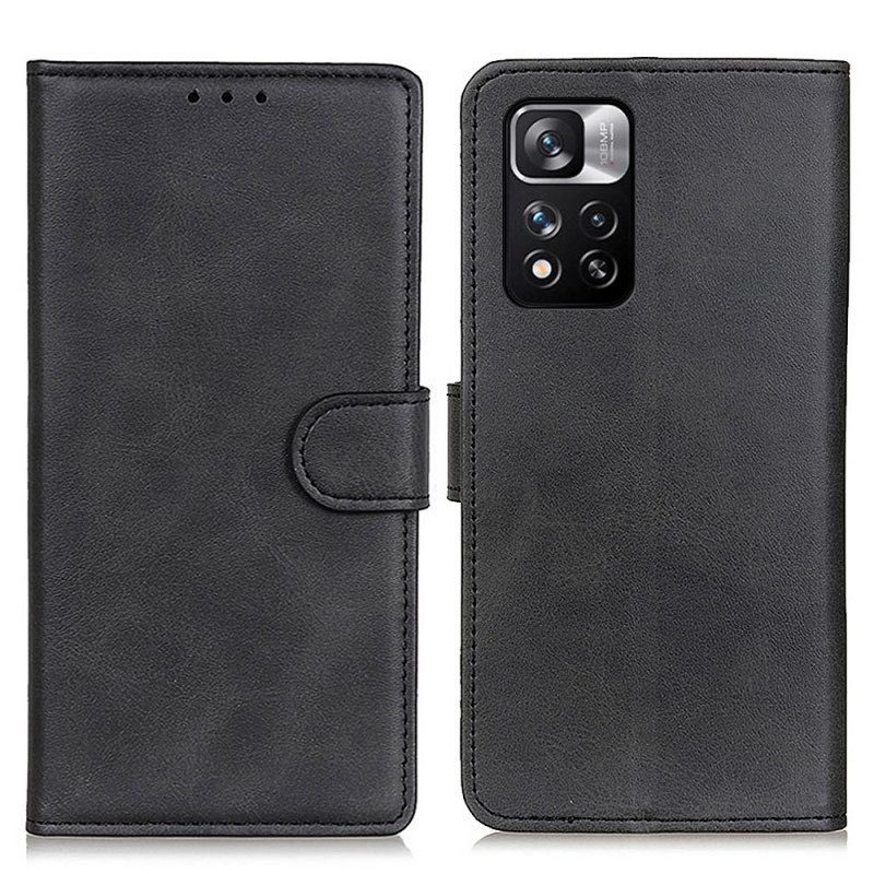 Custodia in pelle Poco M4 Pro 5G Effetto Pelle Opaca
