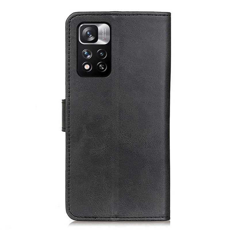 Custodia in pelle Poco M4 Pro 5G Effetto Pelle Opaca