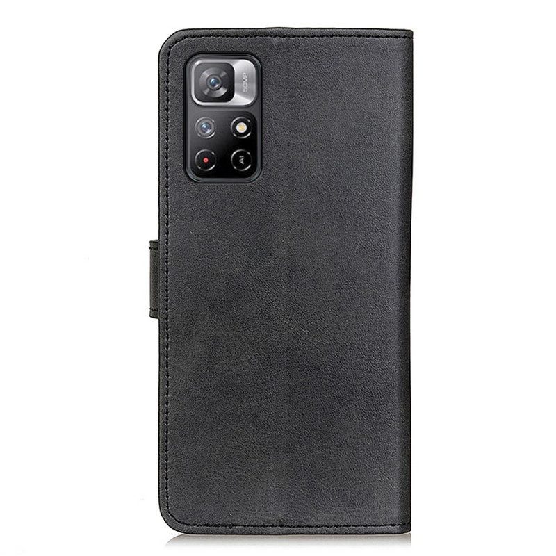 Custodia in pelle Poco M4 Pro 5G Effetto Pelle Opaca