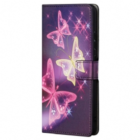 Custodia in pelle Poco M4 Pro 5G Farfalle E Fiori