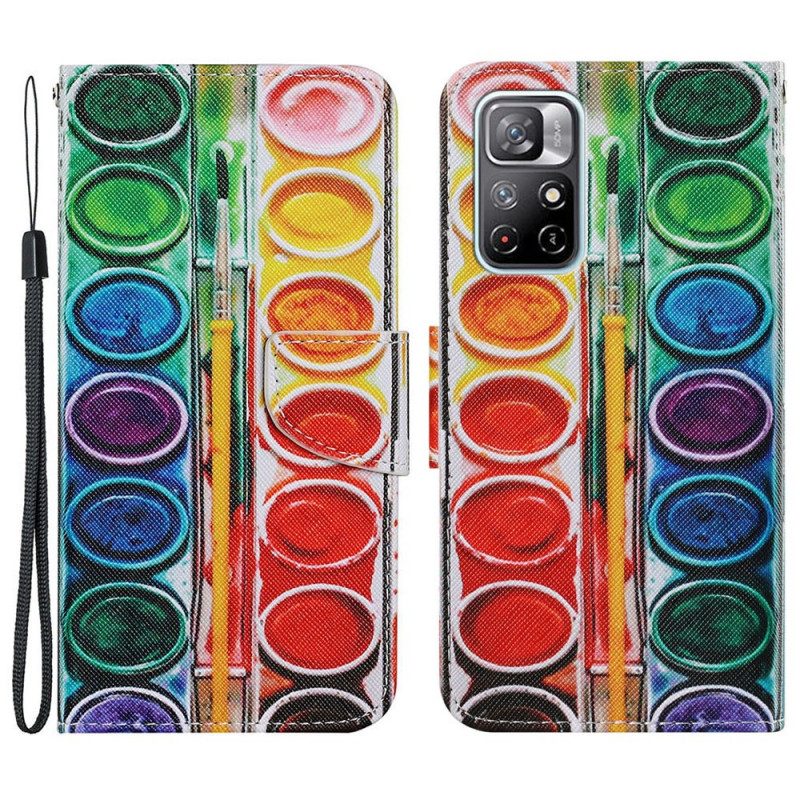 Custodia in pelle Poco M4 Pro 5G Pittura