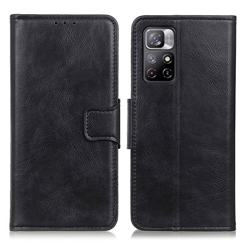 Folio Cover Poco M4 Pro 5G Chiusura Reversibile In Pelle Crosta