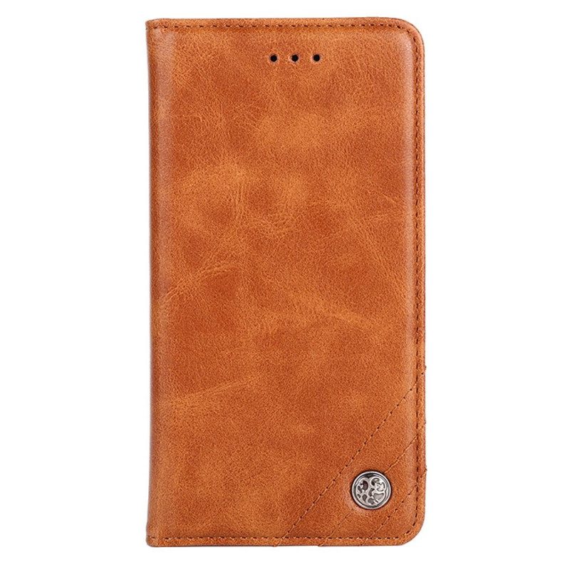 Folio Cover Poco M4 Pro 5G Custodia in pelle Rivetto In Pelle Stile