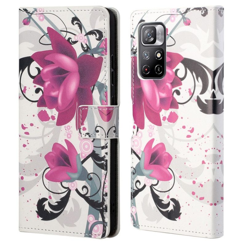 Folio Cover Poco M4 Pro 5G Fiori Tropicali