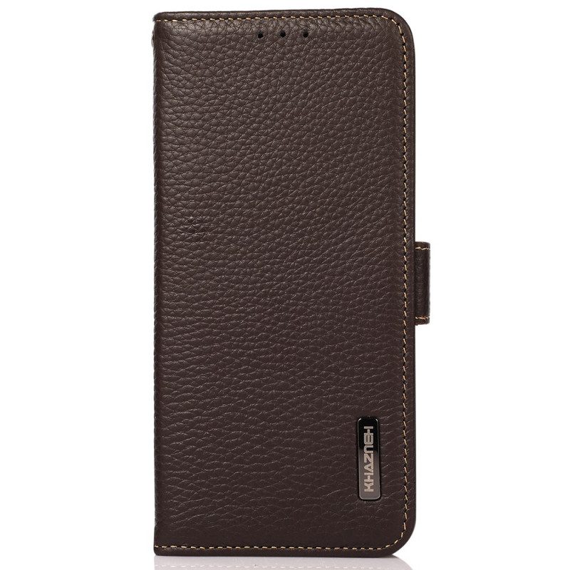 Folio Cover Poco M4 Pro 5G Pelle Litchi Khazneh Rfid