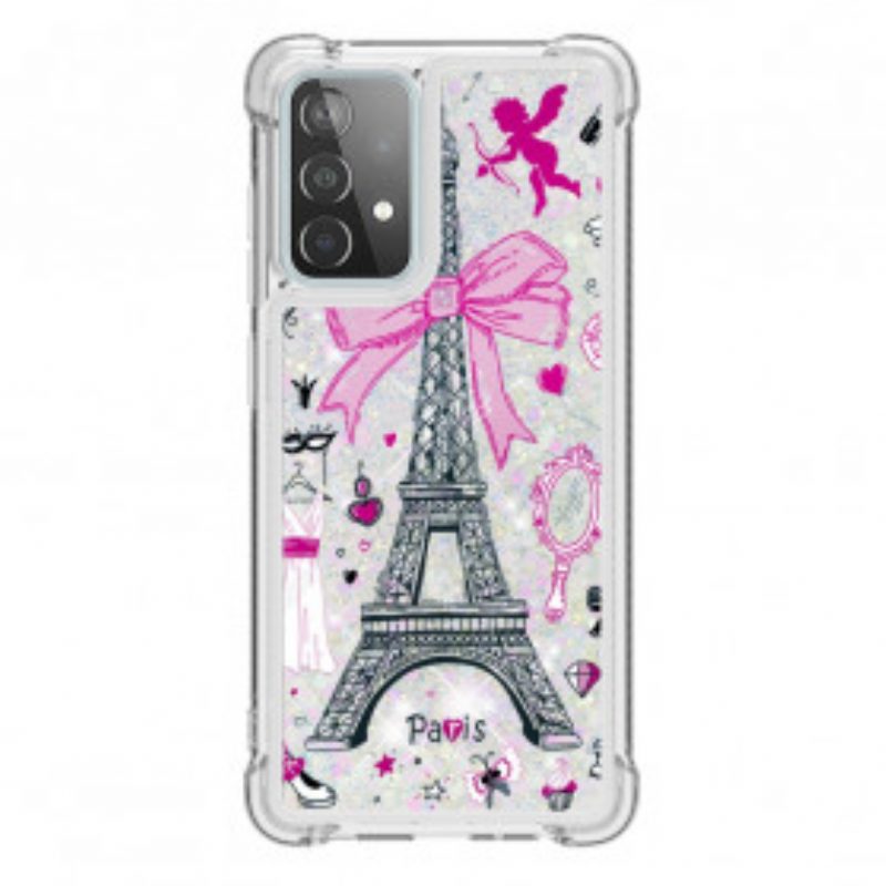 Cover Samsung Galaxy A52 4G / A52 5G / A52s 5G Le Paillettes Della Torre Eiffel