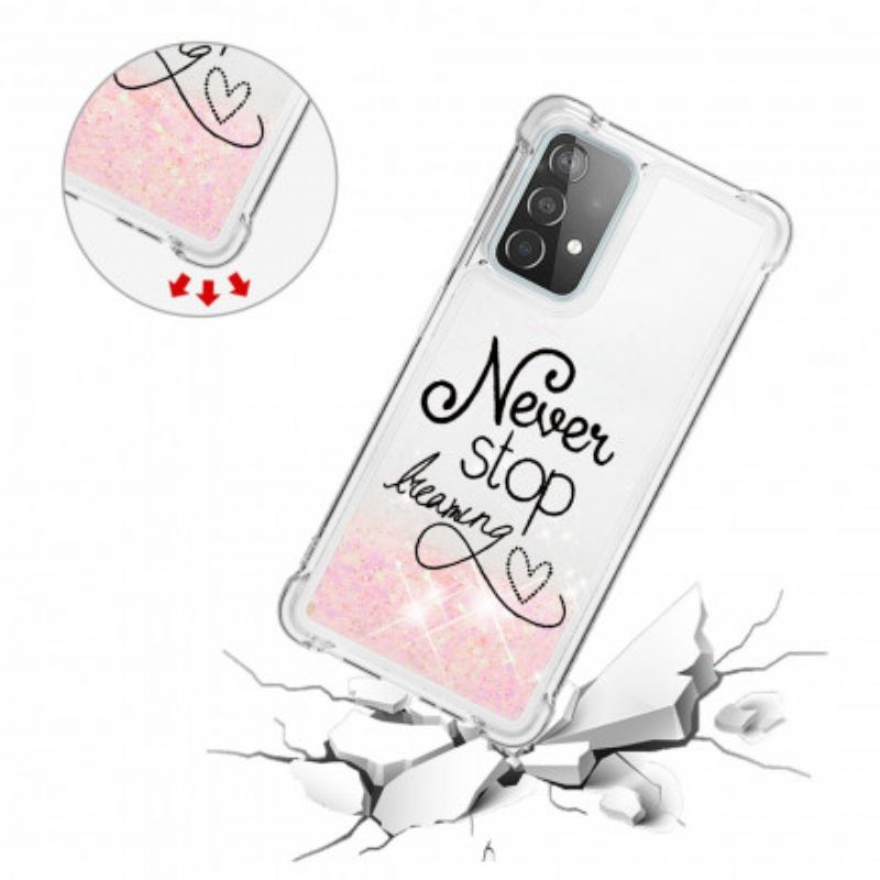 Cover Samsung Galaxy A52 4G / A52 5G / A52s 5G Non Smettere Mai Di Sognare Glitter