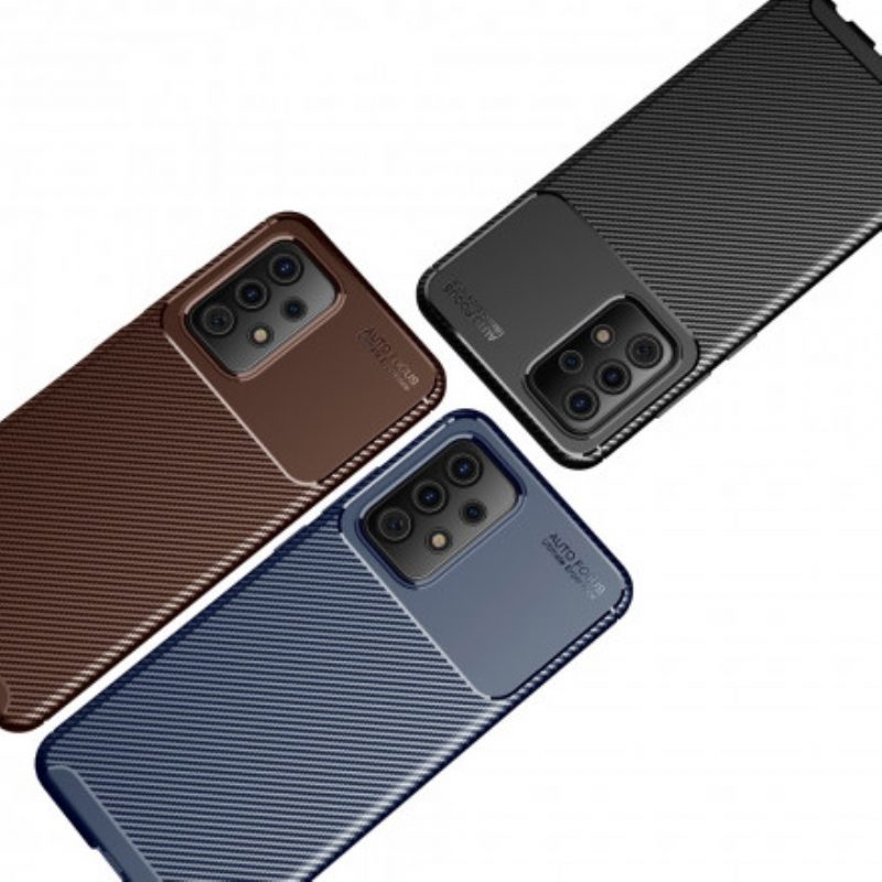 Cover Samsung Galaxy A52 4G / A52 5G / A52s 5G Struttura Flessibile In Fibra Di Carbonio