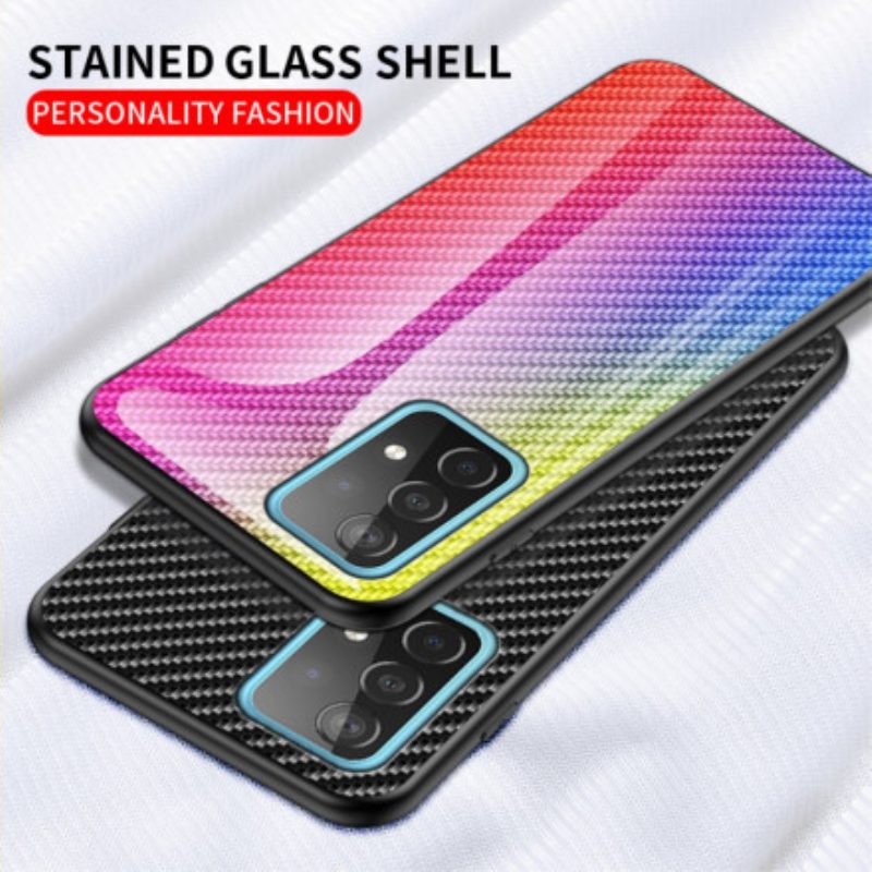 Cover Samsung Galaxy A52 4G / A52 5G / A52s 5G Vetro Temperato In Fibra Di Carbonio