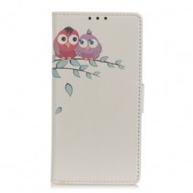 Custodia A Portafoglio Samsung Galaxy A52 4G / A52 5G / A52s 5G Paio Di Gufi Sull'albero