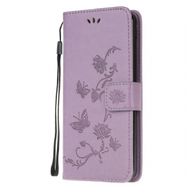 Custodia A Portafoglio Samsung Galaxy A52 4G / A52 5G / A52s 5G Perizoma Farfalle E Fiori