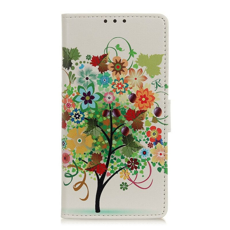Custodia in pelle Samsung Galaxy A52 4G / A52 5G / A52s 5G Albero In Fiore