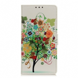 Custodia in pelle Samsung Galaxy A52 4G / A52 5G / A52s 5G Albero In Fiore
