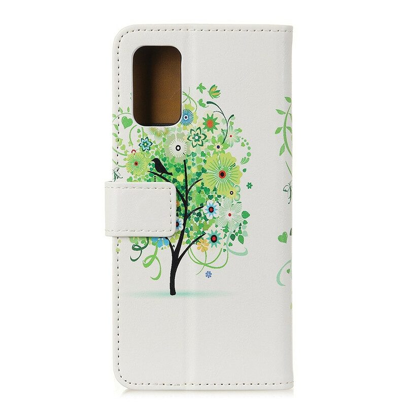 Custodia in pelle Samsung Galaxy A52 4G / A52 5G / A52s 5G Albero In Fiore