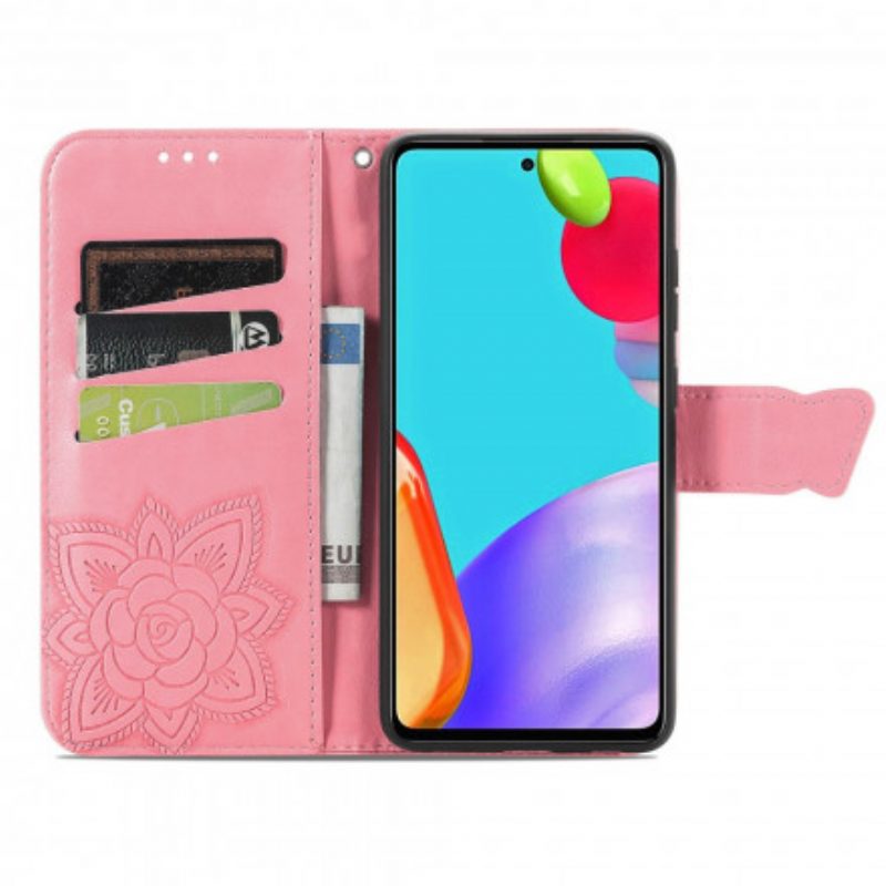 Custodia in pelle Samsung Galaxy A52 4G / A52 5G / A52s 5G Mezze Farfalle