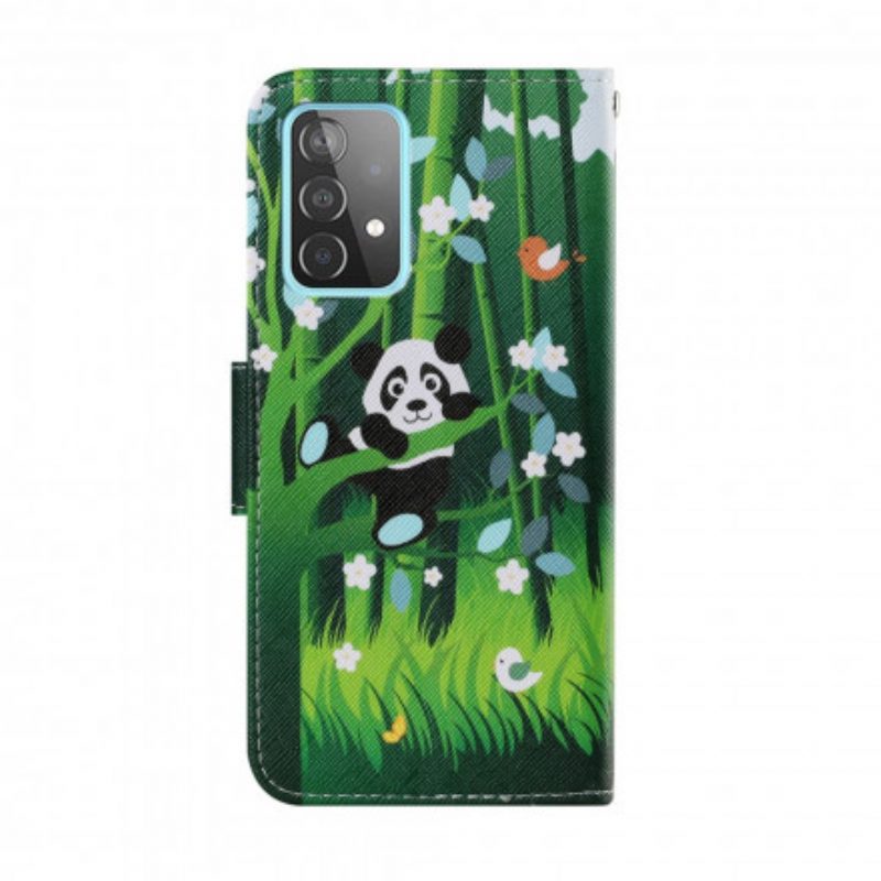 Custodia in pelle Samsung Galaxy A52 4G / A52 5G / A52s 5G Passeggiata Del Panda