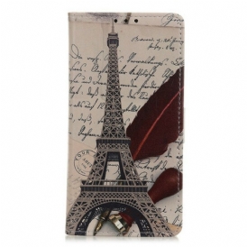 Custodia in pelle Samsung Galaxy A52 4G / A52 5G / A52s 5G Torre Eiffel Del Poeta