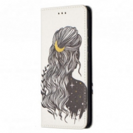 Folio Cover Samsung Galaxy A52 4G / A52 5G / A52s 5G Custodia in pelle Bei Capelli
