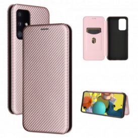 Folio Cover Samsung Galaxy A52 4G / A52 5G / A52s 5G Custodia in pelle Fibra Di Carbonio