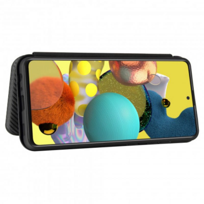 Folio Cover Samsung Galaxy A52 4G / A52 5G / A52s 5G Custodia in pelle Fibra Di Carbonio