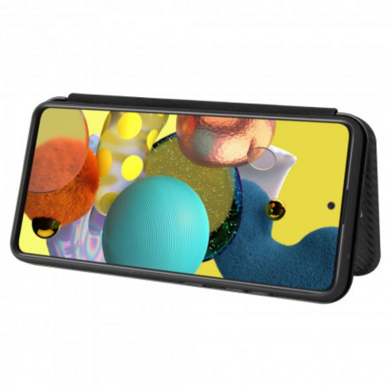 Folio Cover Samsung Galaxy A52 4G / A52 5G / A52s 5G Custodia in pelle Fibra Di Carbonio