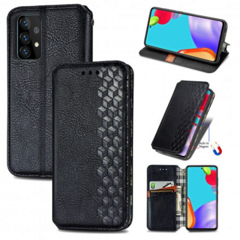 Folio Cover Samsung Galaxy A52 4G / A52 5G / A52s 5G Custodia in pelle Texture Diamante Effetto Pelle