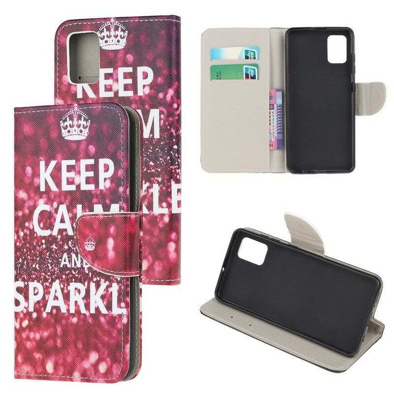 Folio Cover Samsung Galaxy A52 4G / A52 5G / A52s 5G Mantieni La Calma E Scintilla