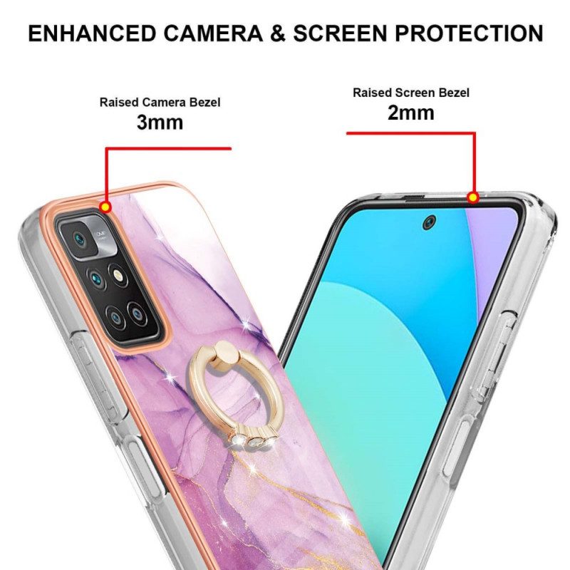 Cover Xiaomi Redmi 10 Marmo Con Supporto Ad Anello