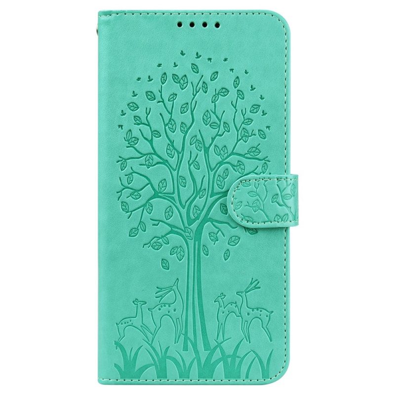 Custodia A Portafoglio Xiaomi Redmi 10 Albero E Cervo