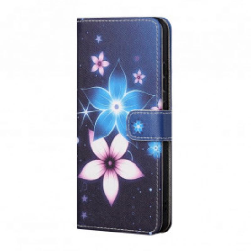 Custodia A Portafoglio Xiaomi Redmi 10 Cinturino Lunare Fiori