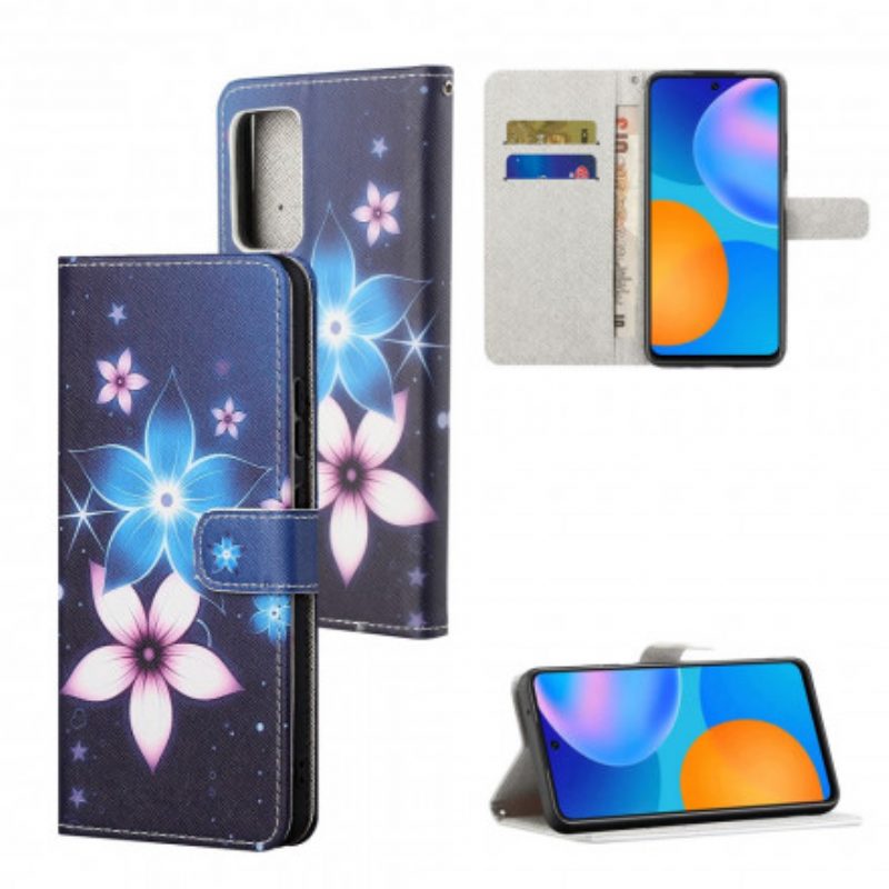 Custodia A Portafoglio Xiaomi Redmi 10 Cinturino Lunare Fiori