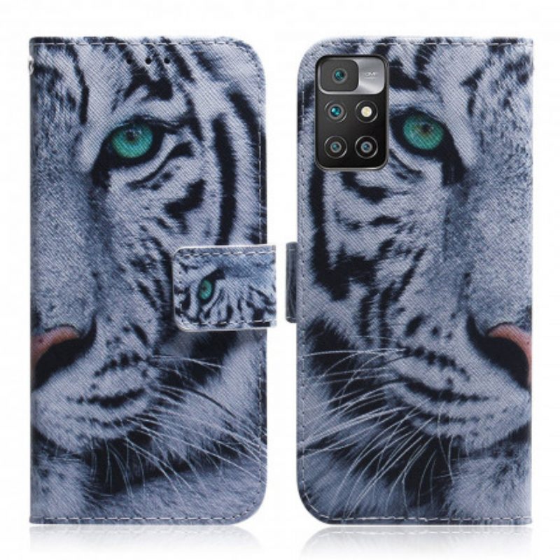 Custodia A Portafoglio Xiaomi Redmi 10 Faccia Da Tigre