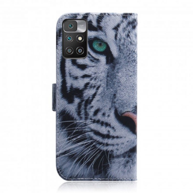 Custodia A Portafoglio Xiaomi Redmi 10 Faccia Da Tigre