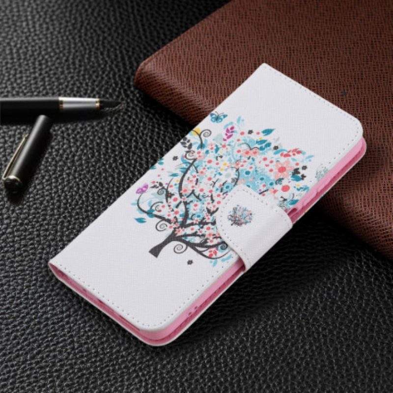Custodia in pelle Xiaomi Redmi 10 Albero Fiorito