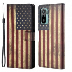 Custodia in pelle Xiaomi Redmi 10 Bandiera Americana