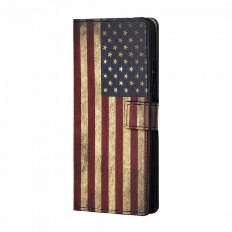Custodia in pelle Xiaomi Redmi 10 Bandiera Americana