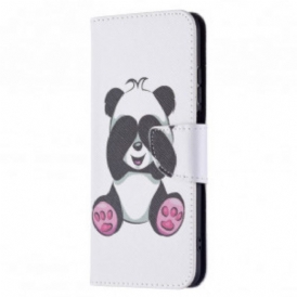 Custodia in pelle Xiaomi Redmi 10 Divertimento Panda