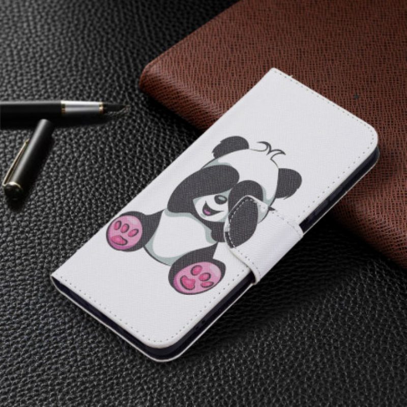 Custodia in pelle Xiaomi Redmi 10 Divertimento Panda