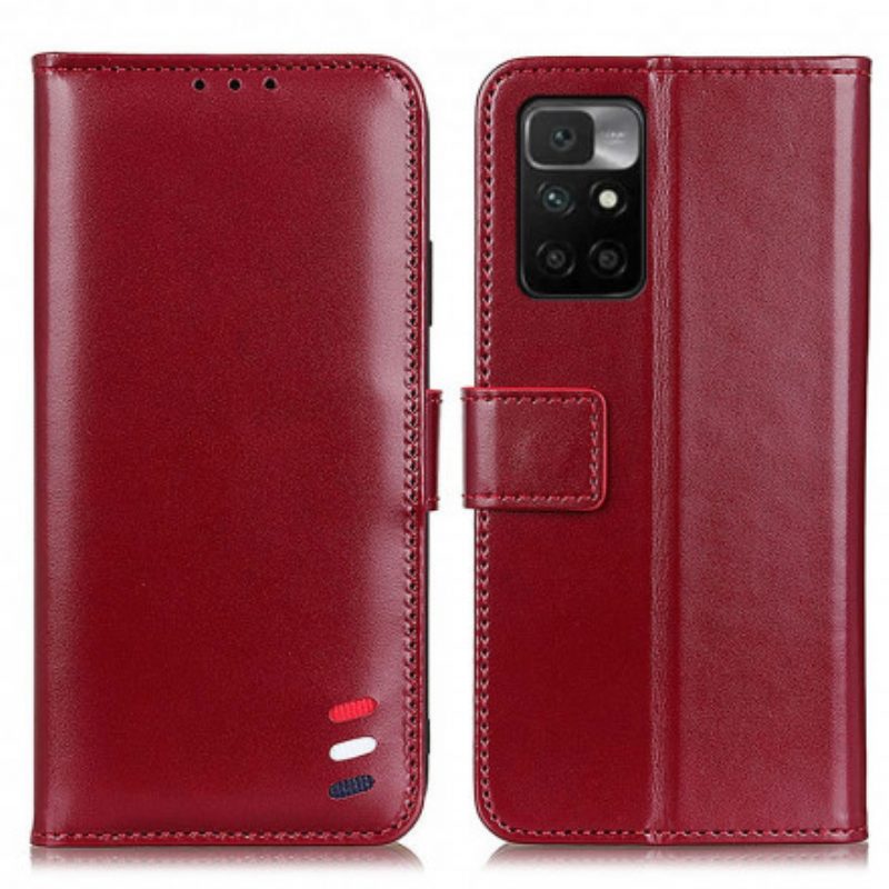 Custodia in pelle Xiaomi Redmi 10 Effetto Pelle Tricolore