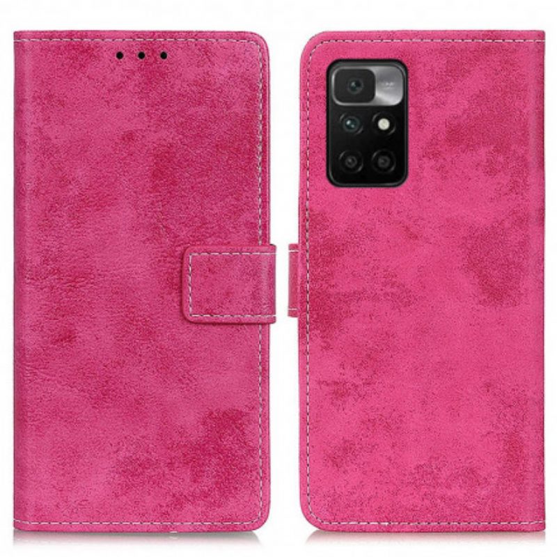 Custodia in pelle Xiaomi Redmi 10 Effetto Pelle Vintage