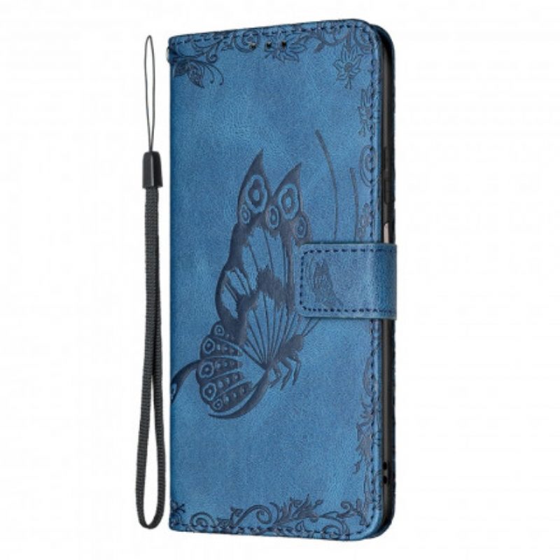 Custodia in pelle Xiaomi Redmi 10 Farfalla Barocco Strappy