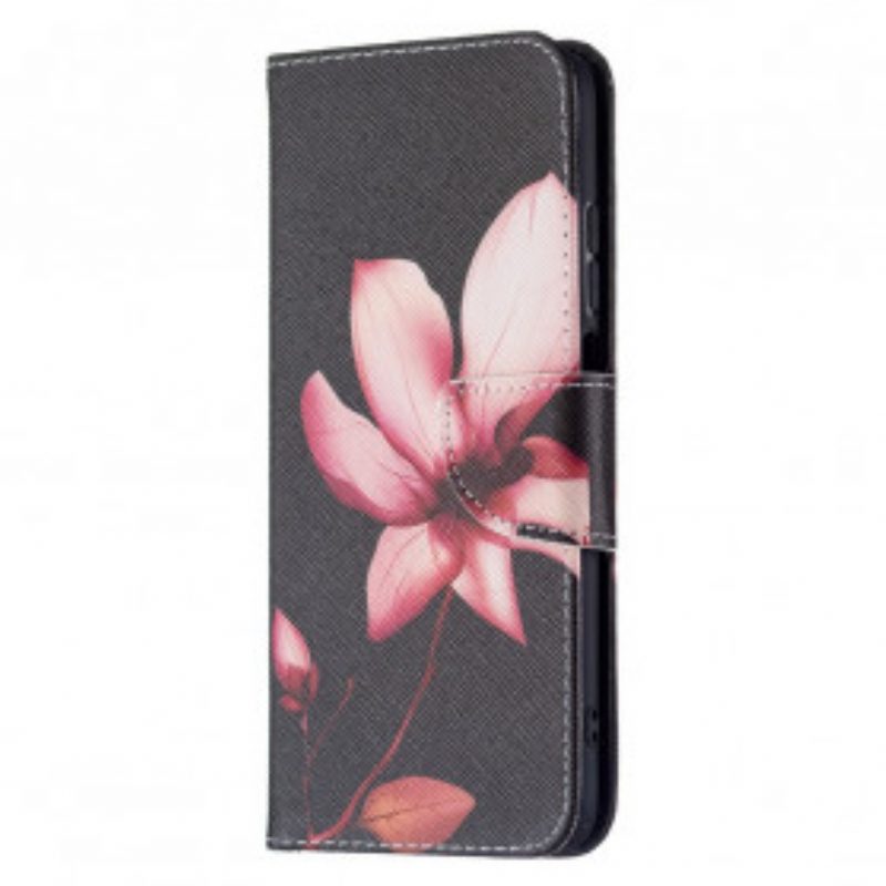 Custodia in pelle Xiaomi Redmi 10 Fiore Rosa
