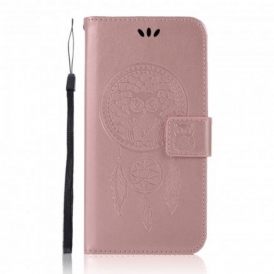 Custodia in pelle Xiaomi Redmi 10 Gufo Acchiappasogni Effetto Pelle
