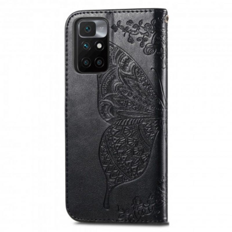 Custodia in pelle Xiaomi Redmi 10 Mezze Farfalle